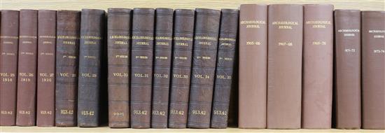 Archaeological Journal 2nd series Vols. 1-35 and Year 1965-1984 in 10 volumes, library stamps (45)